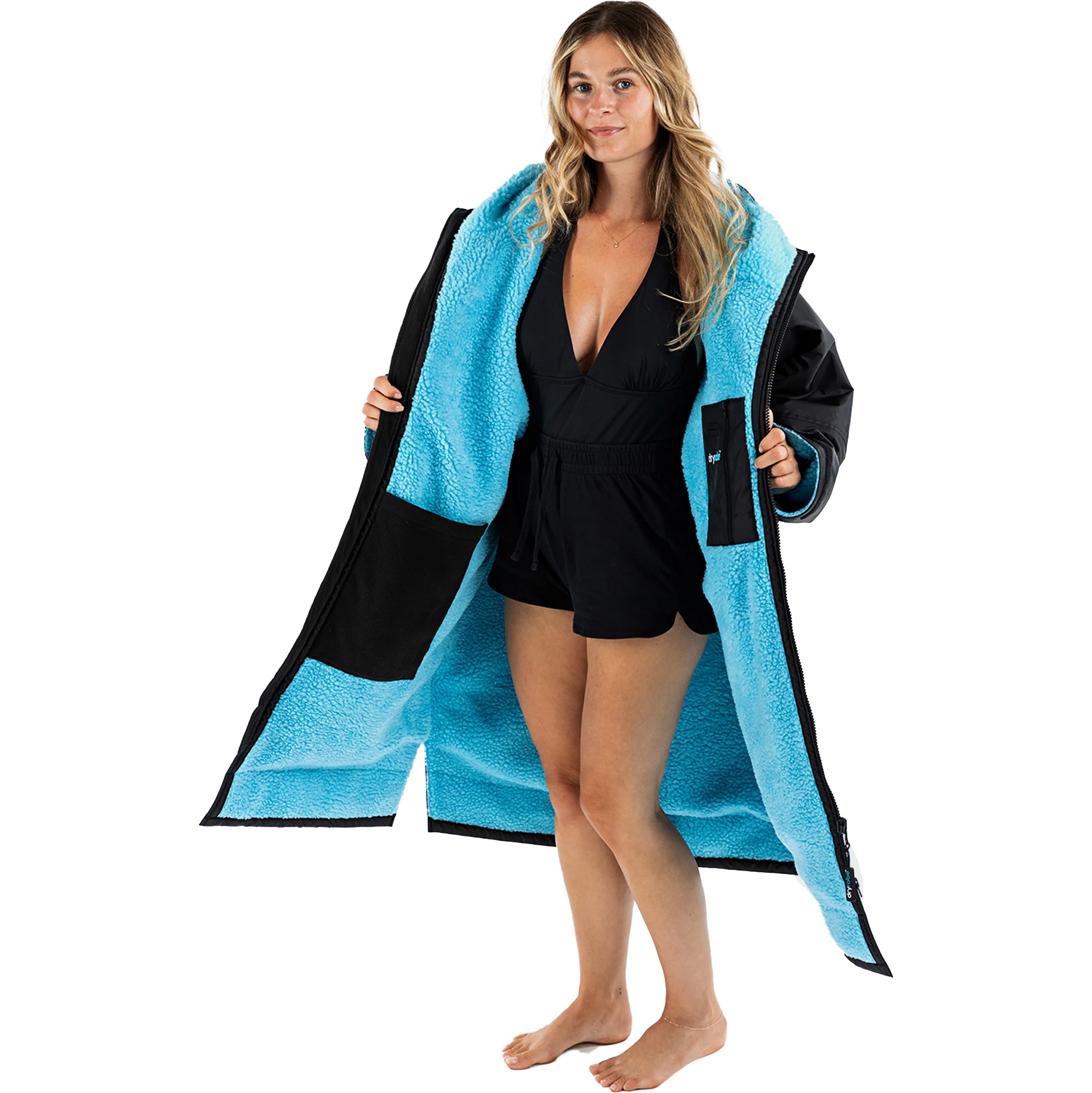 2026 Dryrobe Advance Long Sleeve Changing Robe DALSV3 - Black / Blue